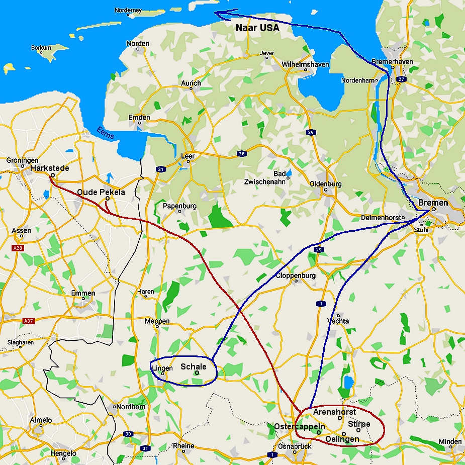 Emigratieroutes naar Nederland en Amerika